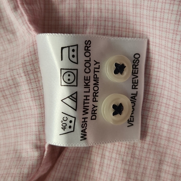 3/$20 Tommy Hilfiger Ithaca Pink Square Print Button-Up Shirt - Picture 7 of 9